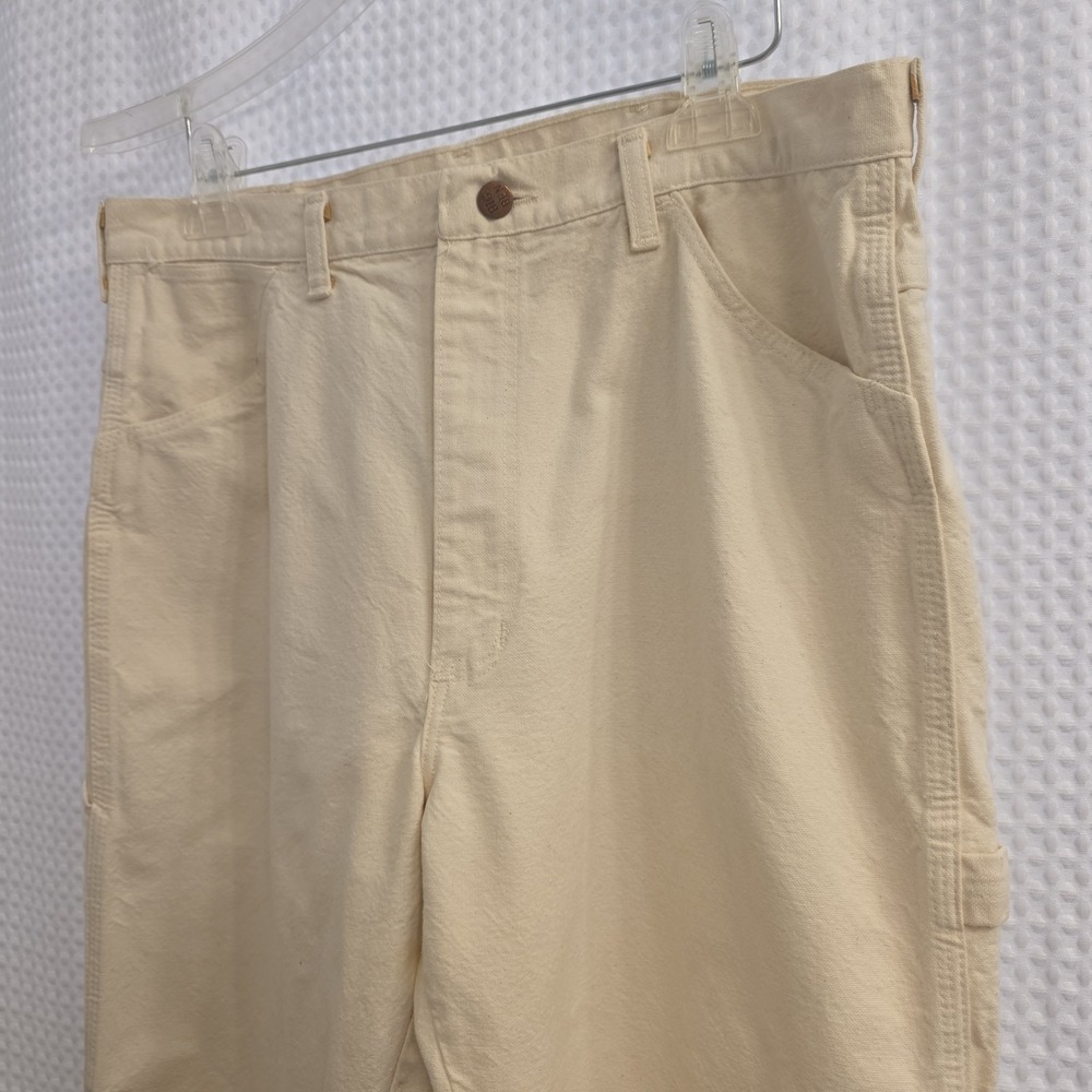 Big Ben by Wrangler Pants Mens 36/30 White Carpenter Painter Hammer Loop Jeans - Picture 4 of 9